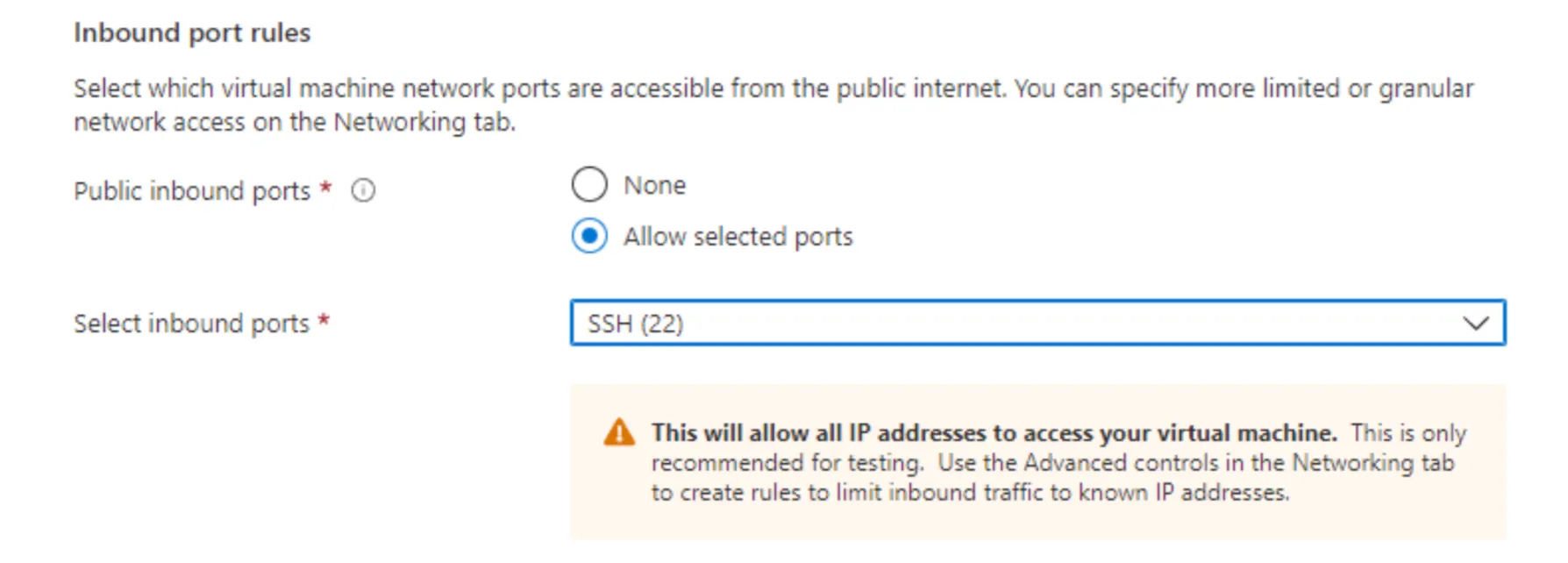 Azure ports